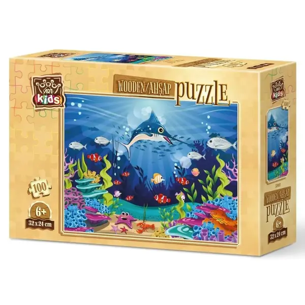 Art Kids Okyanus Trafiği Ahşap Puzzle 100 Parça