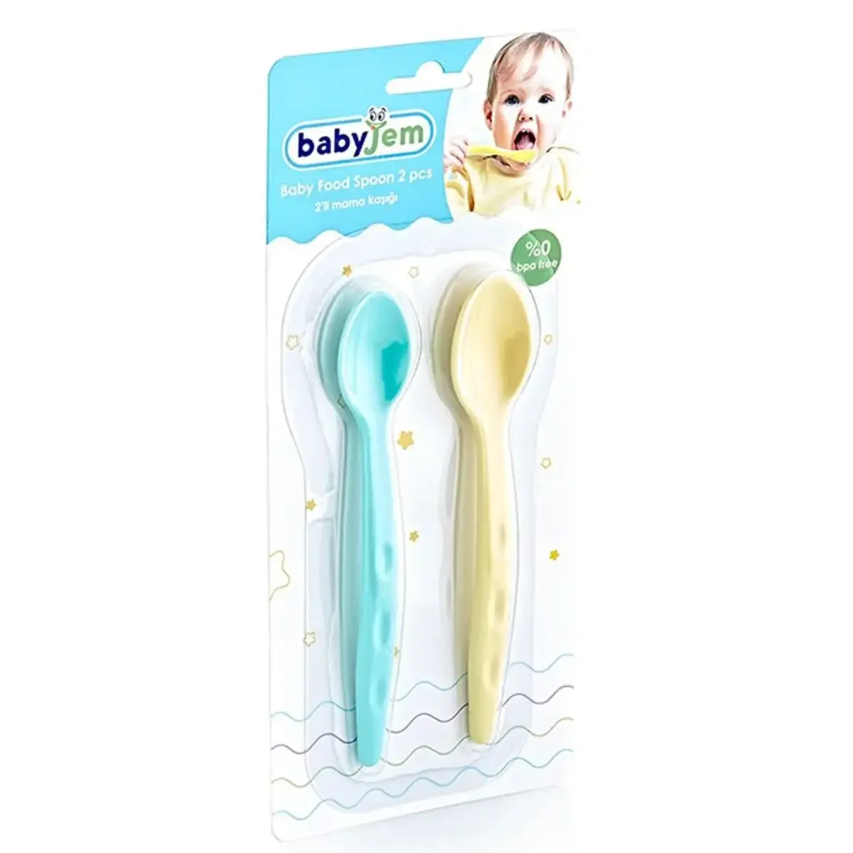 Babyjem Mama Kaşığı 2li Mavi - Sarı