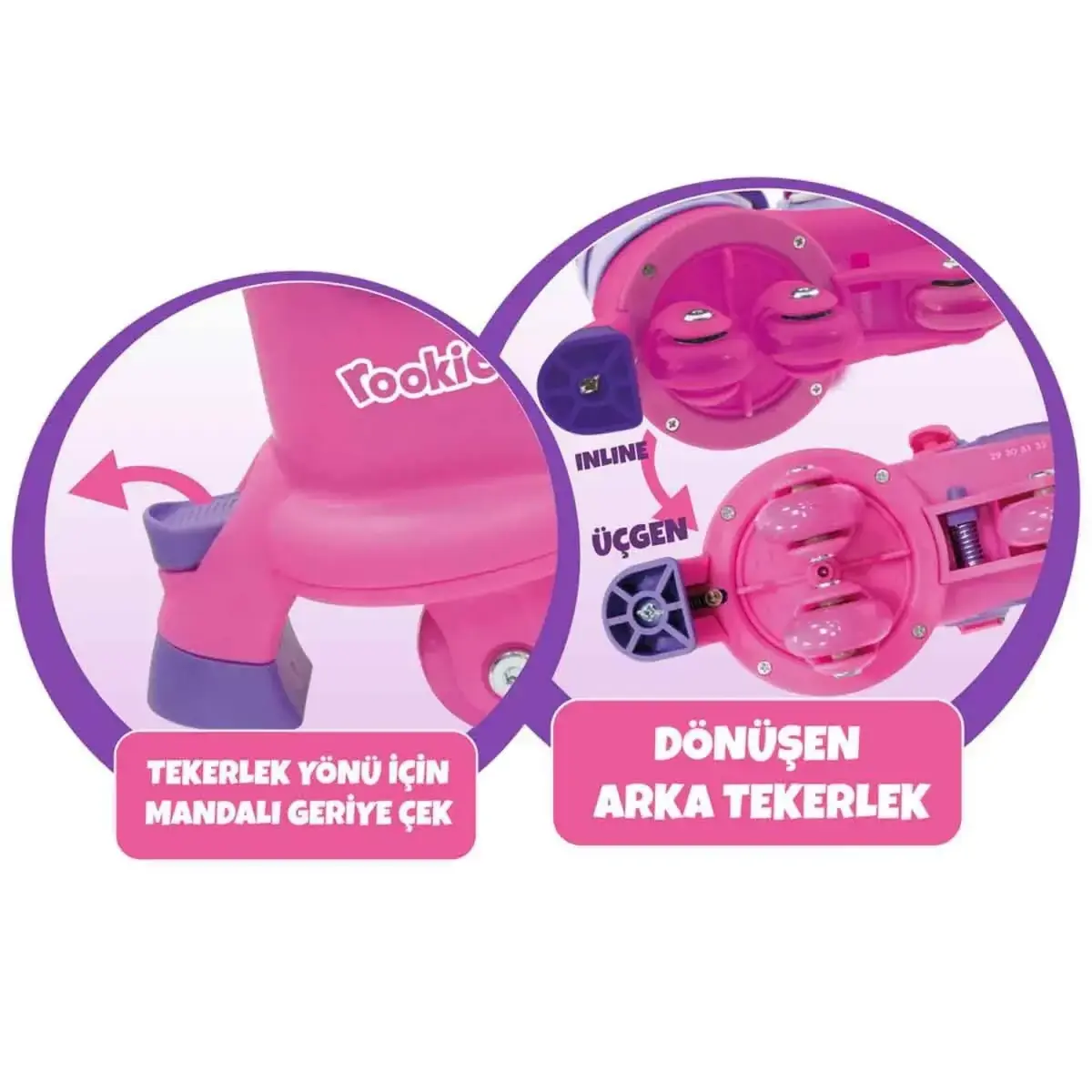 Ayarlanabilir Dönüşen Tekerlekli 2 IN 1 Twisty Paten Mor