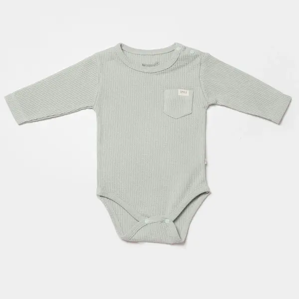 Bibaby Organik Body Uzun Kol Waffle Smile Mint