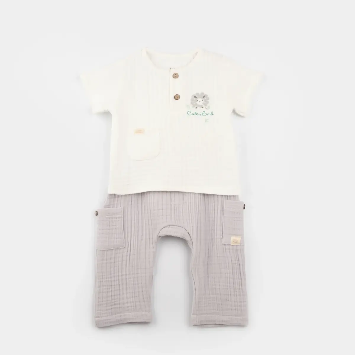 Bibaby 2li Takım Lamb Friends Gri Bibaby 2li Takım Lamb Friends Gri