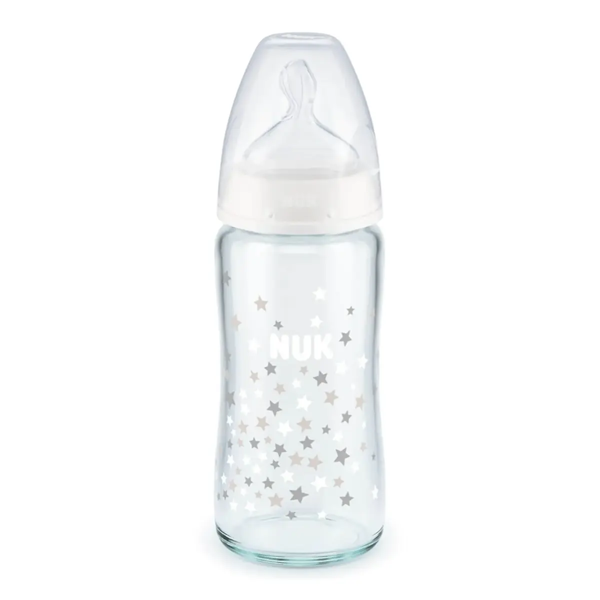 Nuk FC Plus Isı Göstergeli Cam Biberon 240 ml Beyaz