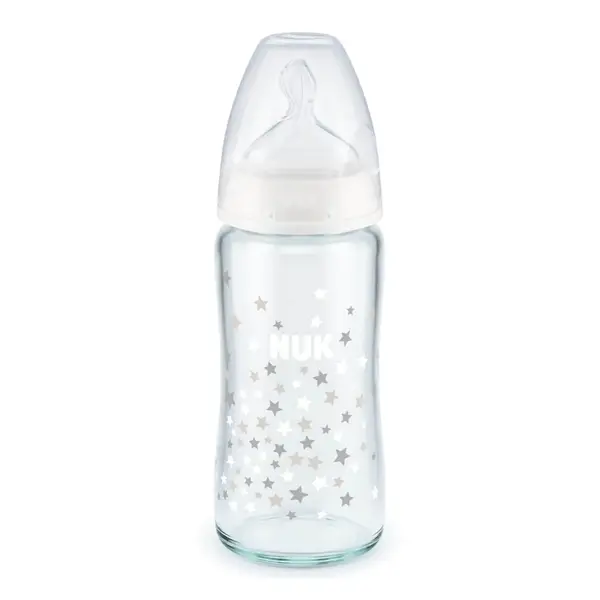 Nuk FC Plus Isı Göstergeli Cam Biberon 240 ml Beyaz