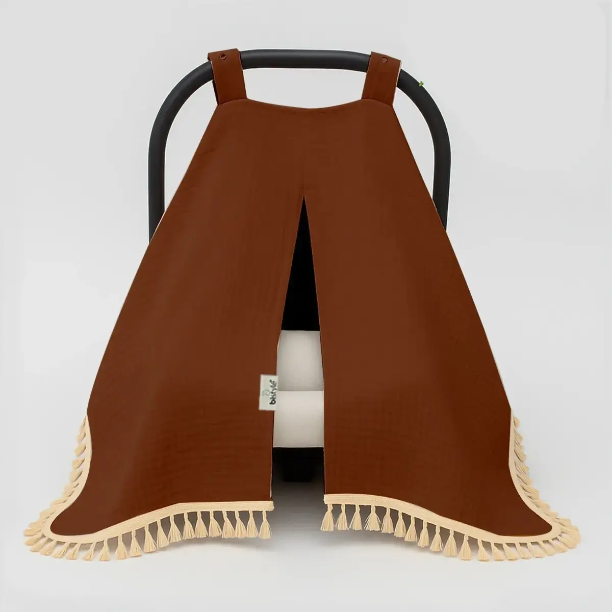 Bistyle Müslin Puset Yüz Örtüsü Püsküllü Kiremit