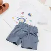Bibaby 2li Takım Şortlu Spring Bird Beyaz