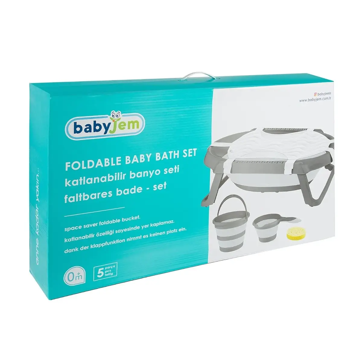Babyjem Katlanır Banyo Seti 5li Yeni Antrasit 