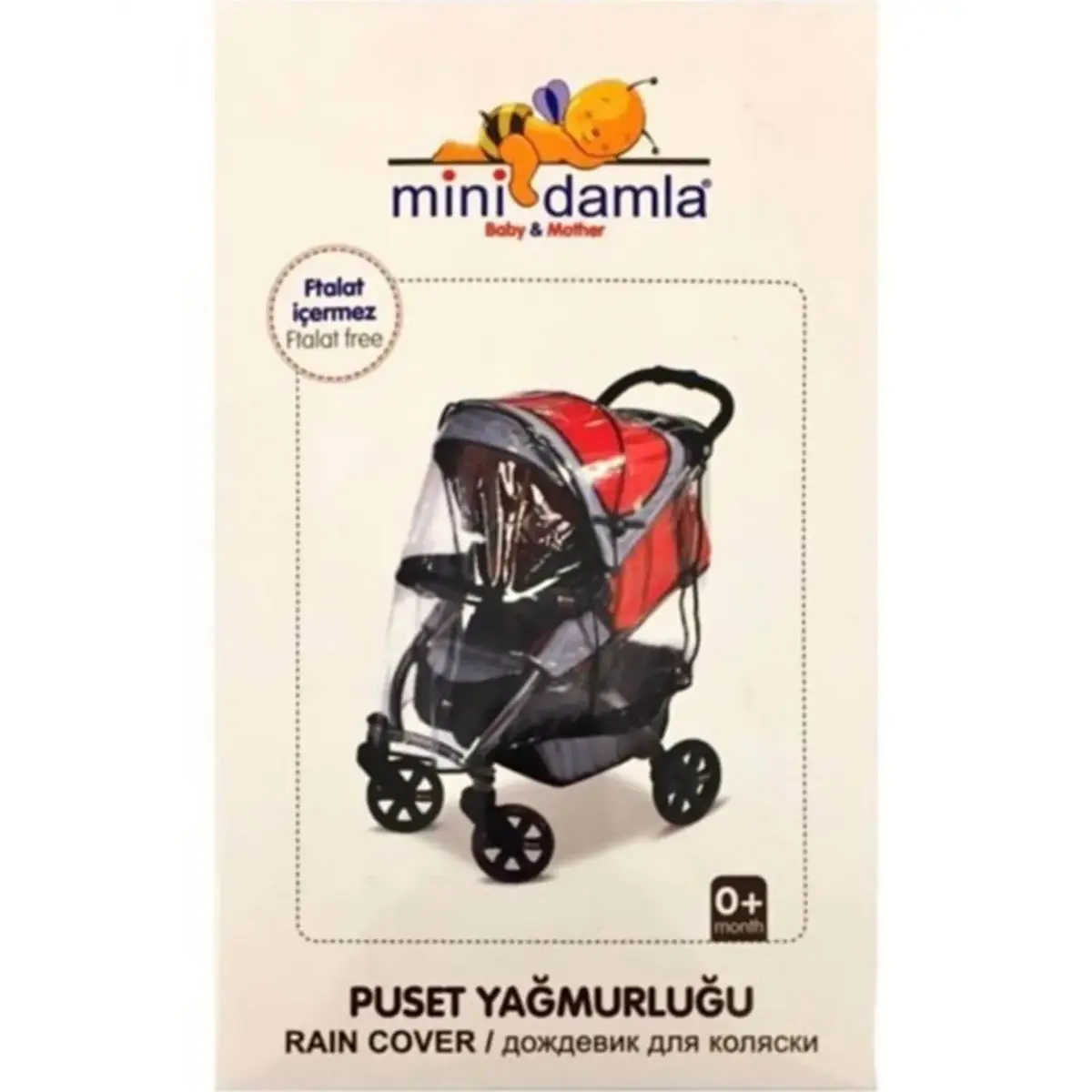 Mini Damla Puset Yağmurluğu Ftalatsız Kırmızı