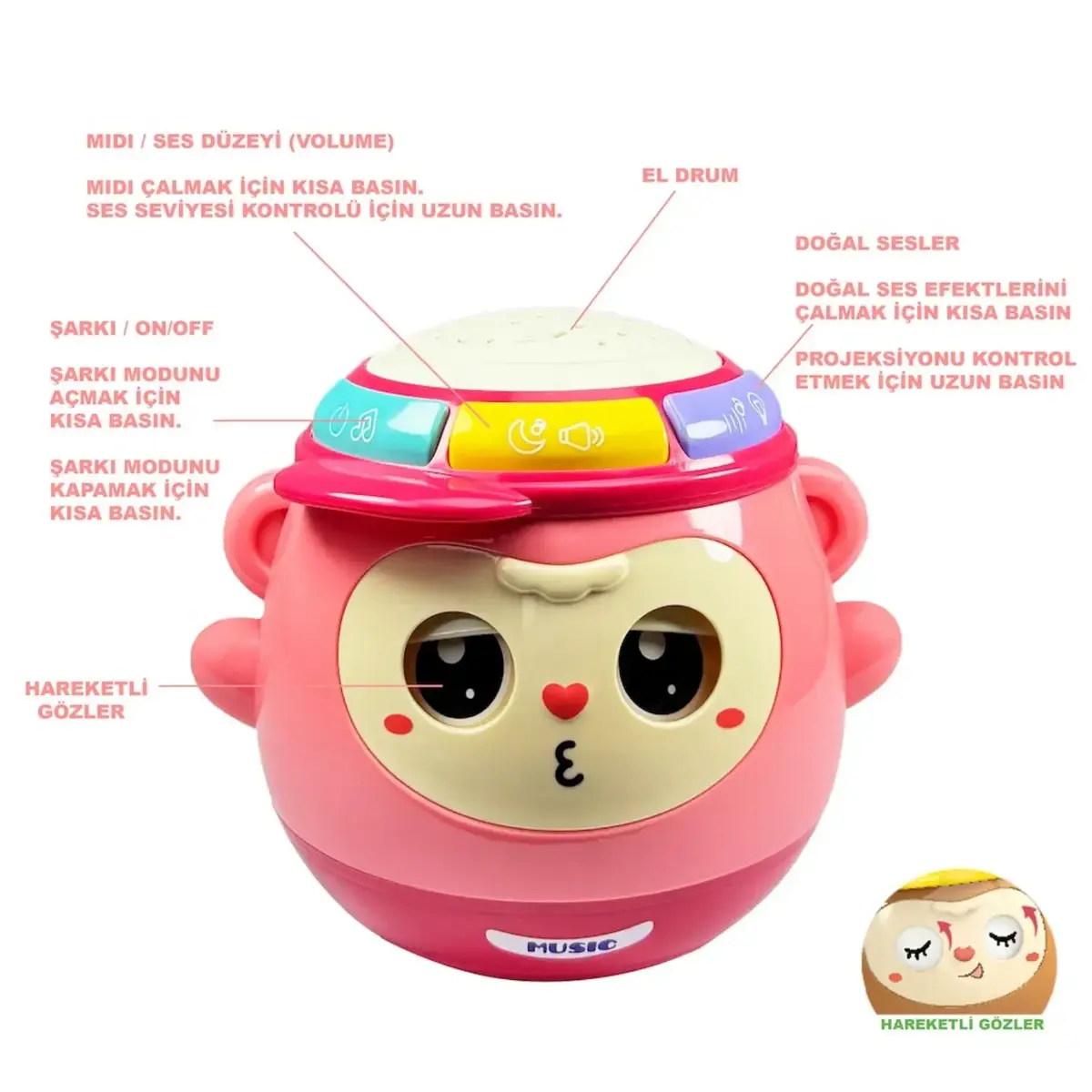 Vardem Maymun Projeksiyon 5IN1 Oyuncak