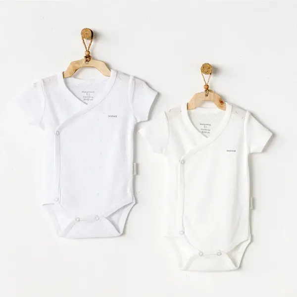 Andy Wawa İç - Dış Zıbın 2li Jacquard Basic Ekru - Beyaz