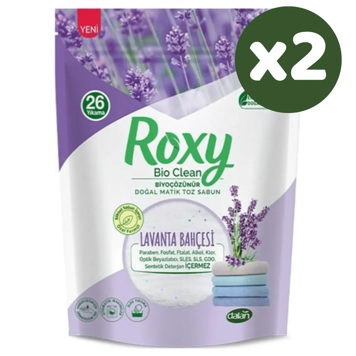 Dalan Roxy Matik Toz Sabun Lavanta Kokulu 800 gr x 2 Adet