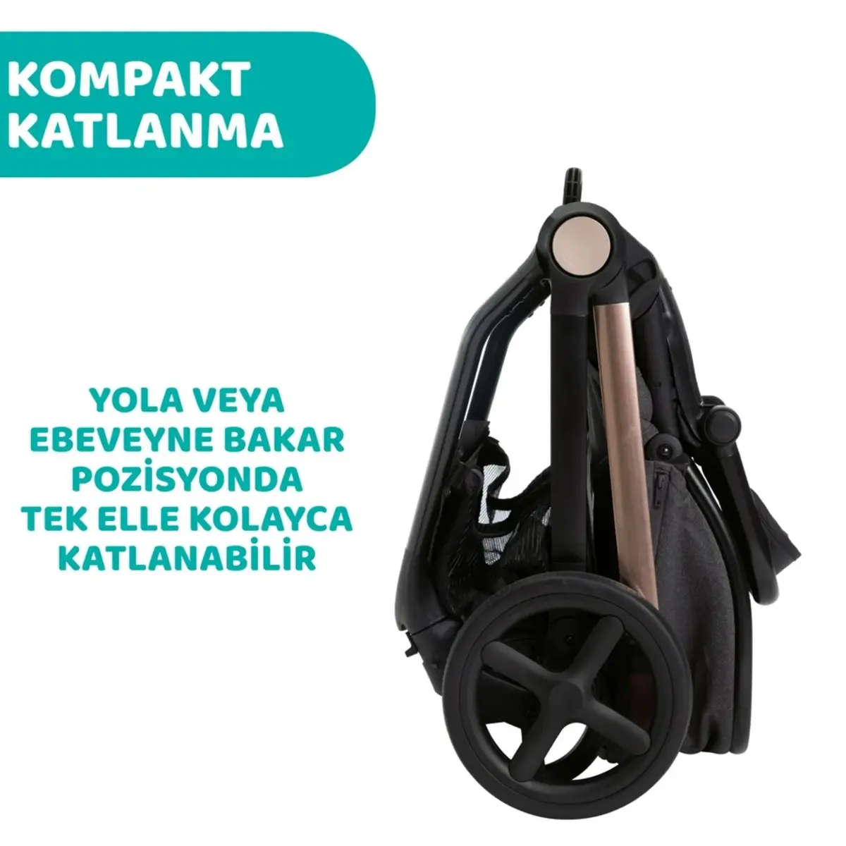 Chicco Mysa Çift Yönlü Bebek Arabası Black Satın