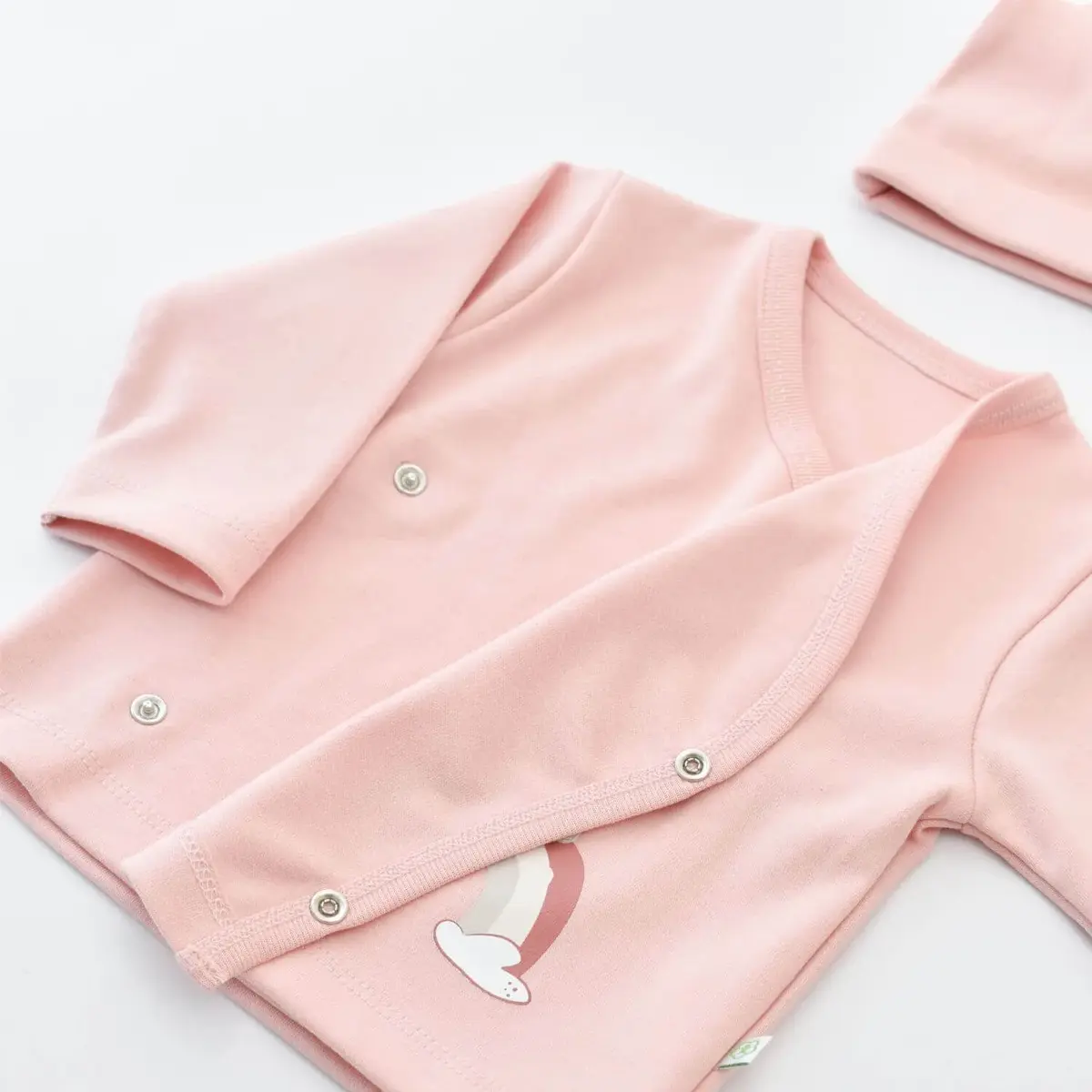 Bibaby Organik Zıbın Takımı 3lü Live Color Rabbit Somon