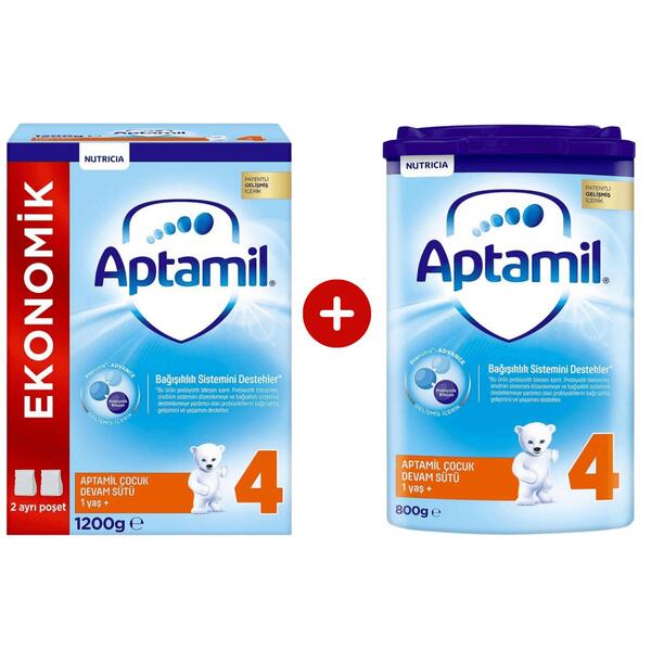 Aptamil 4 Devam Sütü 1200 Gr + 800 gr 