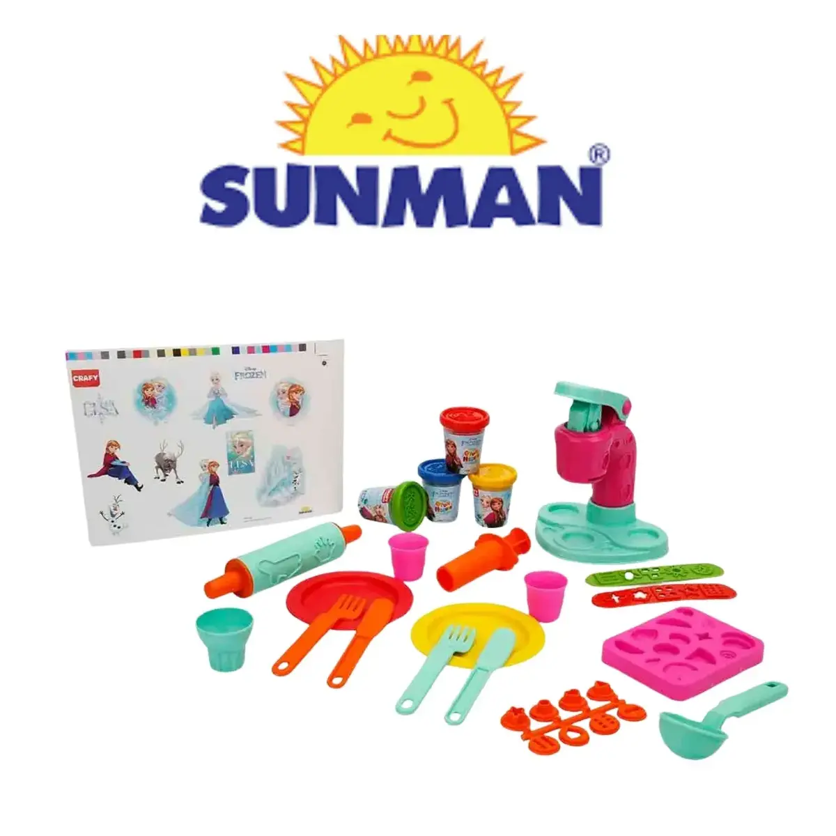 Crafy Frozen Dondurma Fabrikası Oyun Hamuru Seti 200 g 29 Parça