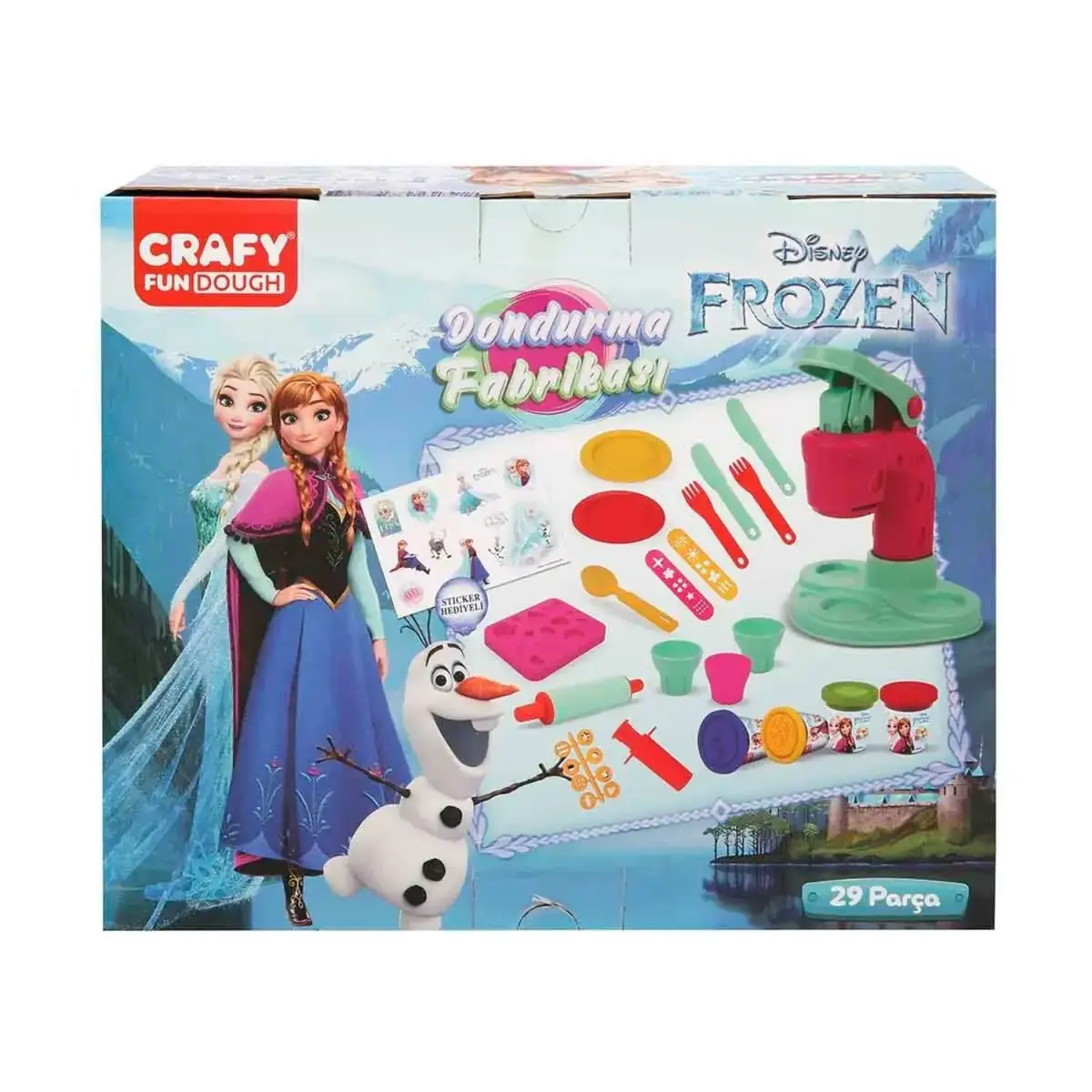 Crafy Frozen Dondurma Fabrikası Oyun Hamuru Seti 200 g 29 Parça