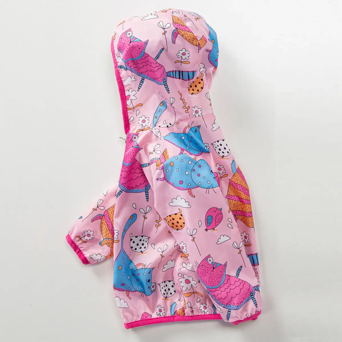 Midimod Yağmurluk Baskılı Pembe