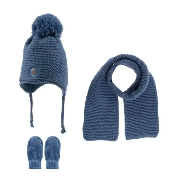 Kitti Atkı Bere Eldiven Takım Mavi Denim Kitti Atkı Bere Eldiven Takım Mavi Denim