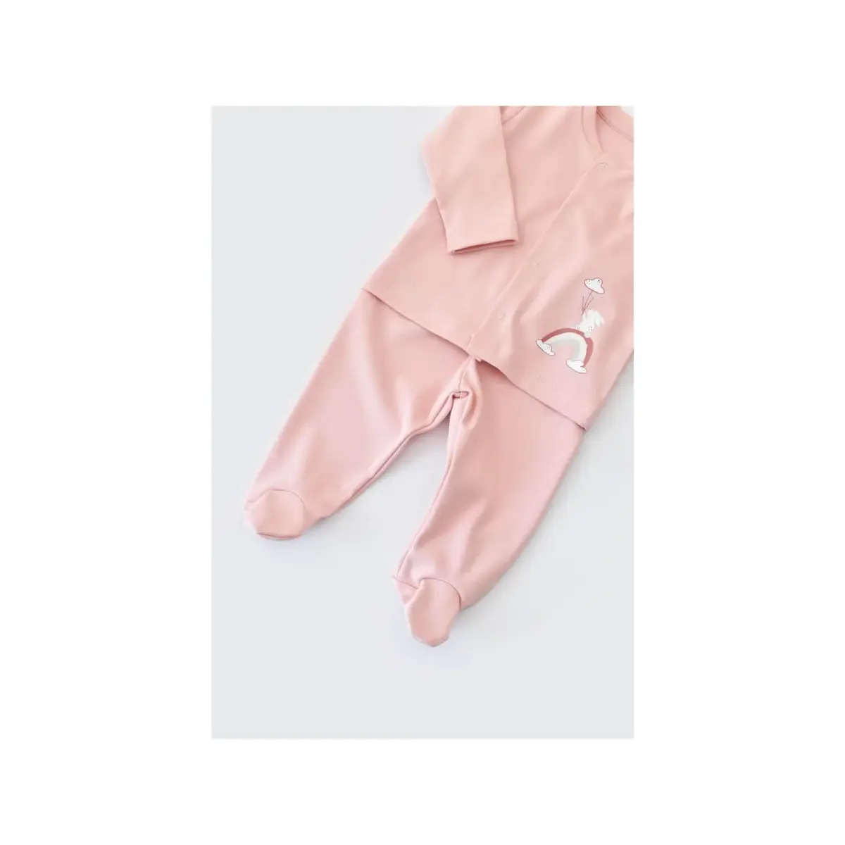 Bibaby Organik Pijama Takımı Live Color Rabbit Somon