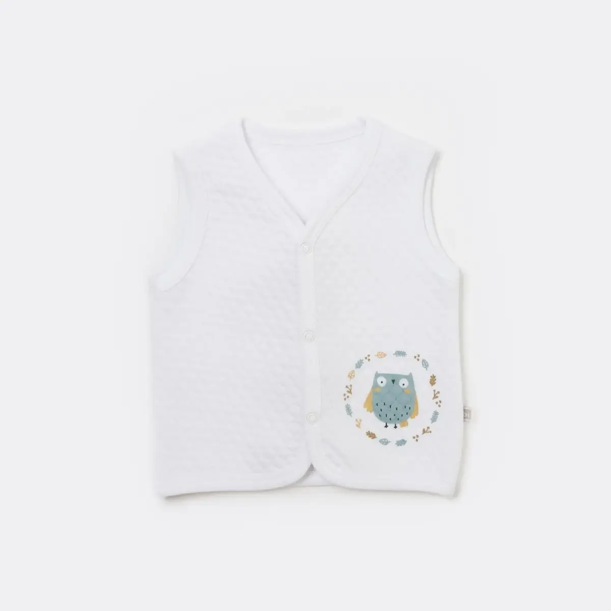 Bibaby Yelek Kapitone Framed Owl Beyaz