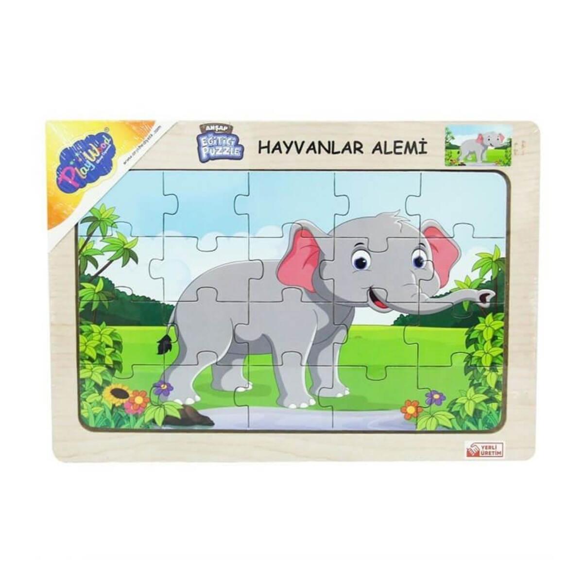 Playwood Ahşap Eğitici Puzzle Hayvanlar Alemi