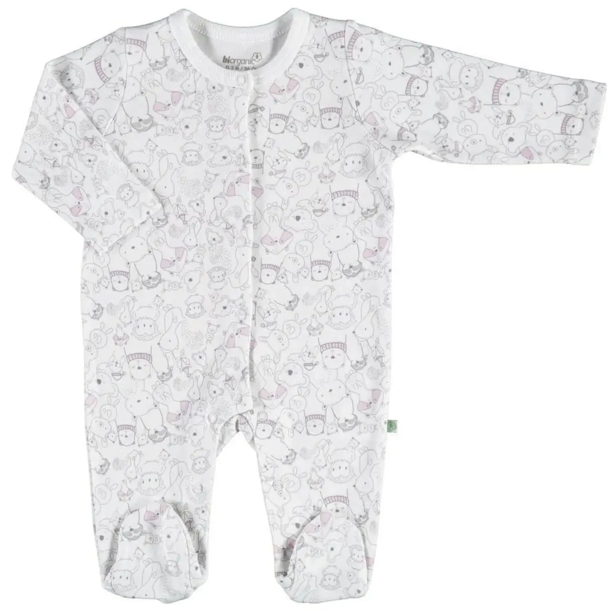 Bibaby Organik Tulum Lady Animals Ekru - Pembe