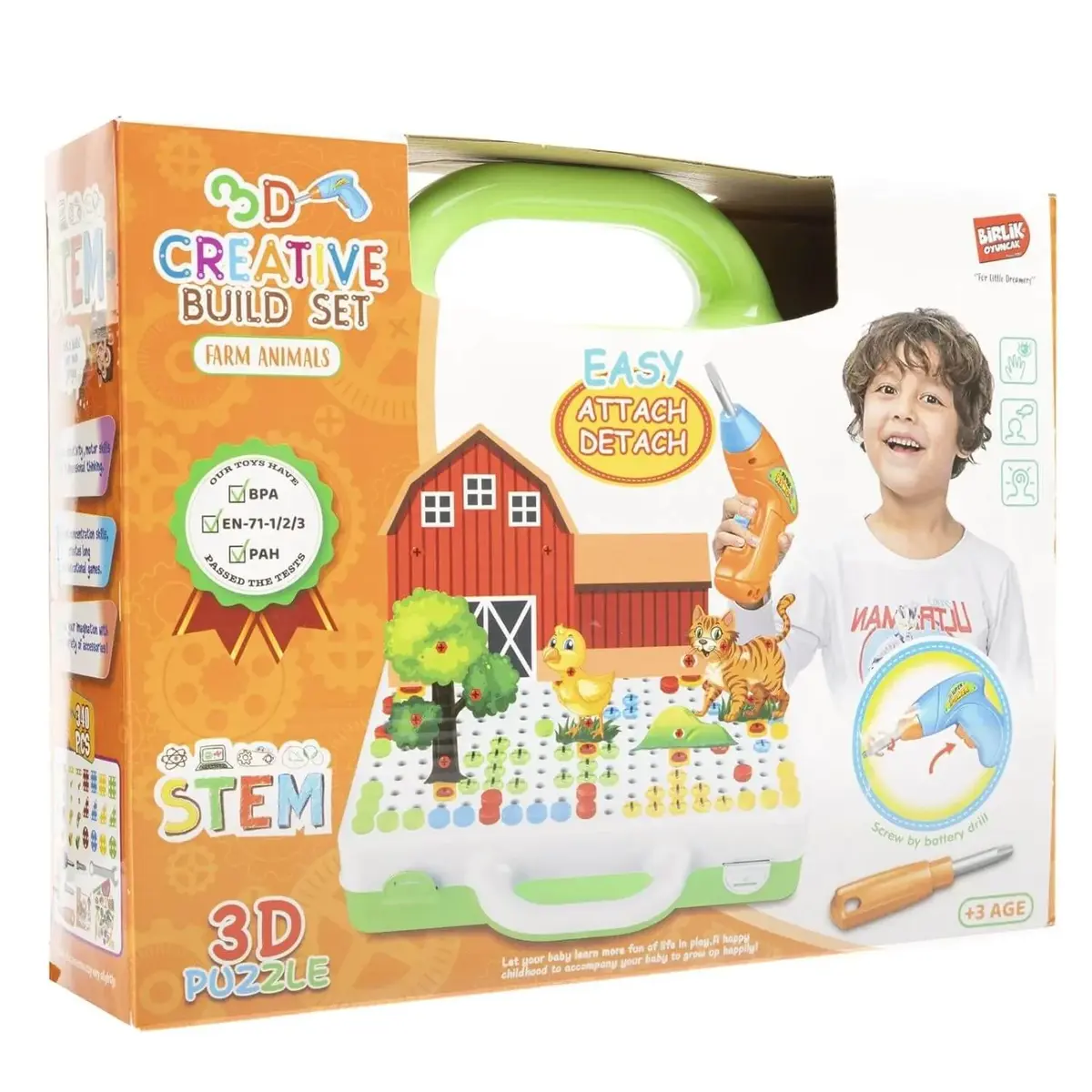 Eğitici Matkap Seti Çiflik Hayvanları 3D Stem Creative