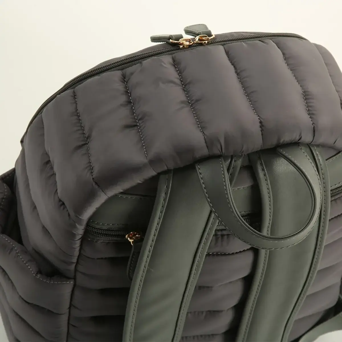 M&Y Collection Puff Deri Sırt Çantası Gri / Grey