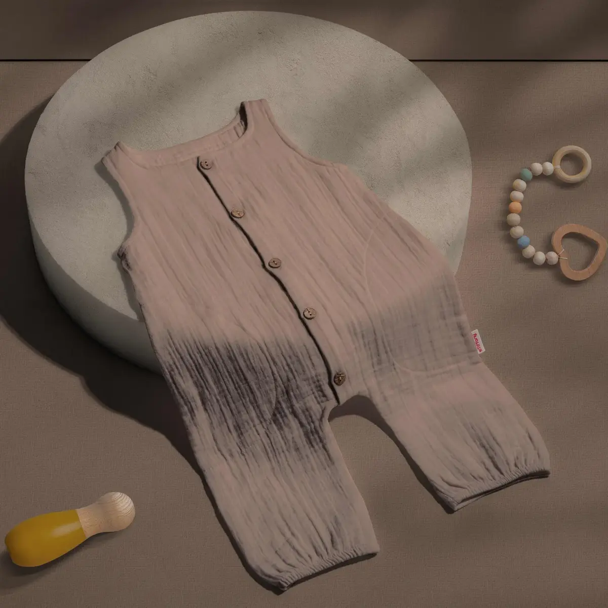 Tiffany Tulum Atletli Çift Kat Müslin Sütlü Kahve Tiffany Tulum Atletli Çift Kat Müslin Sütlü Kahve