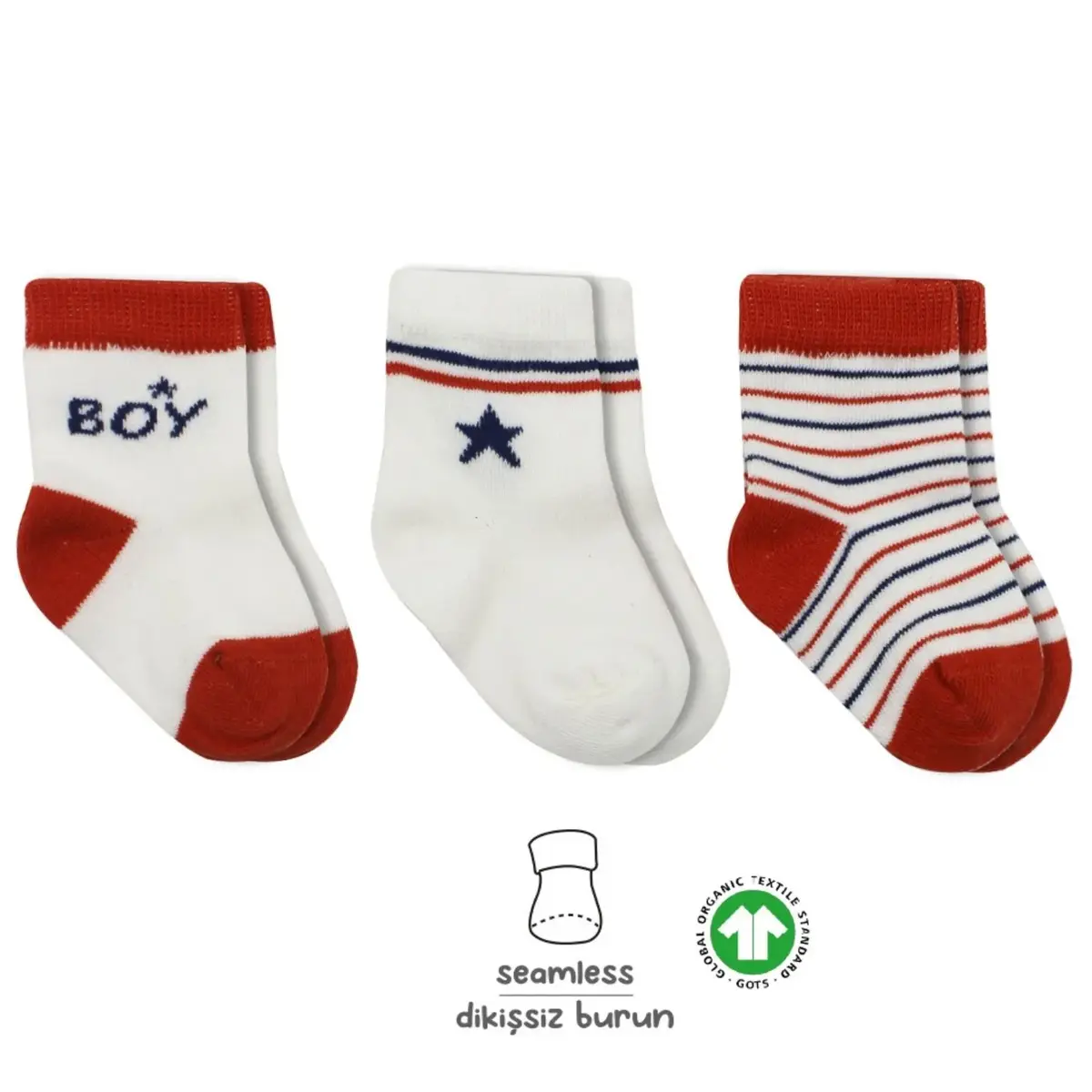 Bibaby Çorap Soket 3lü Penye Boy And Girl Bistyle Kırmızı Bibaby Çorap Soket 3lü Penye Boy And Girl Bistyle Kırmızı