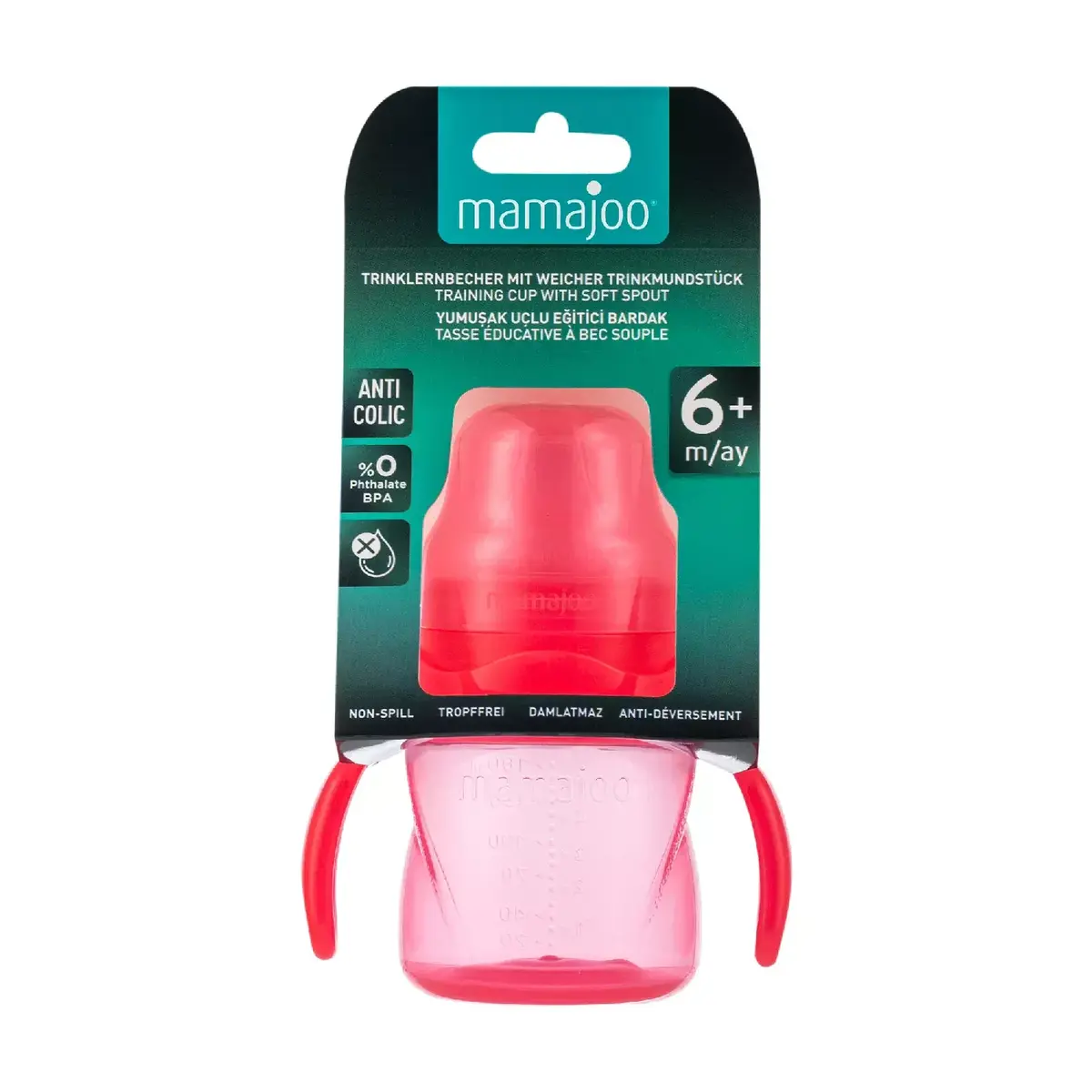 Mamajoo Kulplu Eğitici Bardak 160 ml Pembe