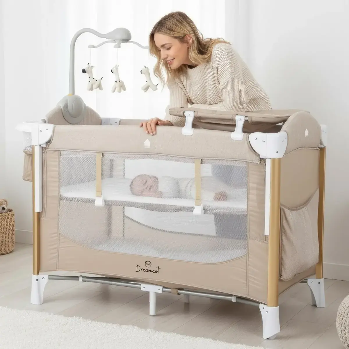 Bagi Dreamcot Anne Yanı Oyun Parkı 70x110 cm Beige