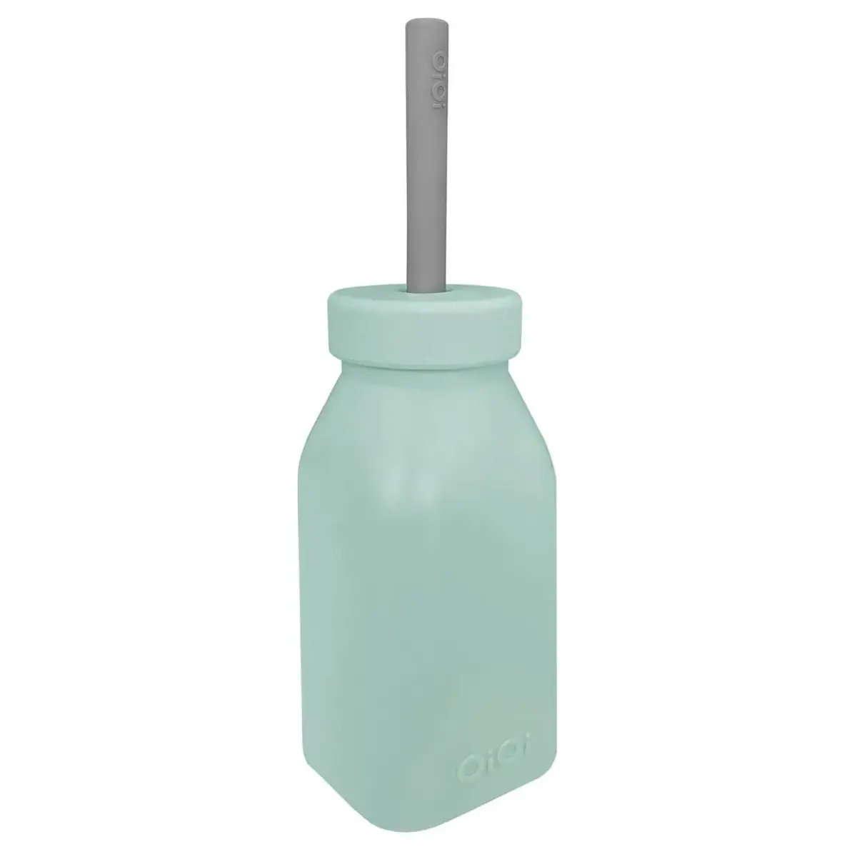 OiOi Şişe + Pipet River Green - Powder Grey