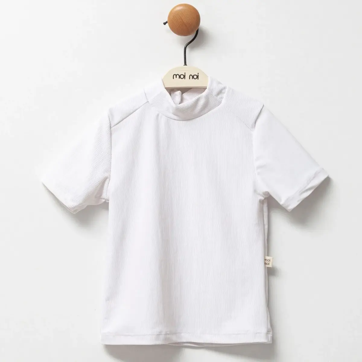 Moi Noi T-Shirt Mayo Çizgili Beyaz