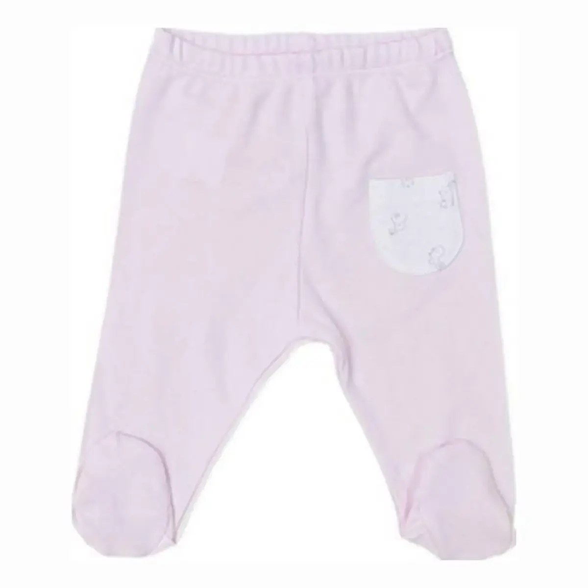 Bibaby Organik Pantolon Patikli Rabbit Girl Ekru - Pembe