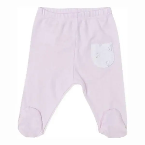 Bibaby Organik Pantolon Patikli Rabbit Girl Ekru - Pembe
