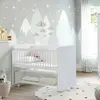 Pratik Sallanır Tekerlekli Anne Yanı Beşik 60X120 Beyaz
