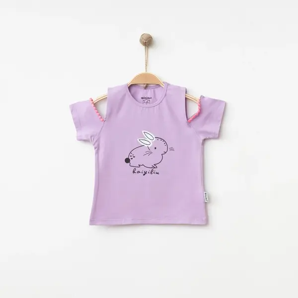 Winimo T-Shirt Tavşan Baskılı Lila