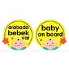 Babyjem Arabada Bebek Var Sarı