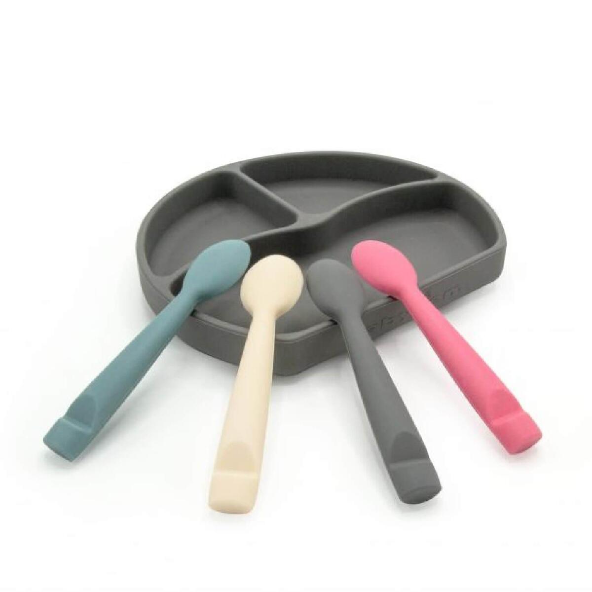Babyjem Komple Silikon Kaşık Gri