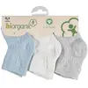 Bibaby Organik Çorap Soket 3lü Basic Desenli Ekru - Mavi - Gri