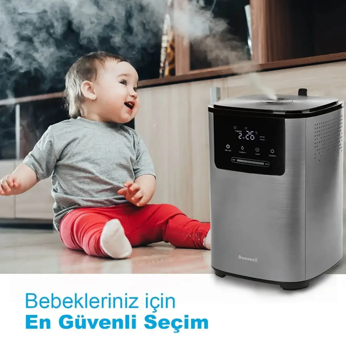 Weewell WHC752R Ionizerli Sıcak Soğuk Akıllı Buhar Makinesi