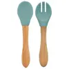 OiOi Mama Kaşığı + Çatal Aqua Green