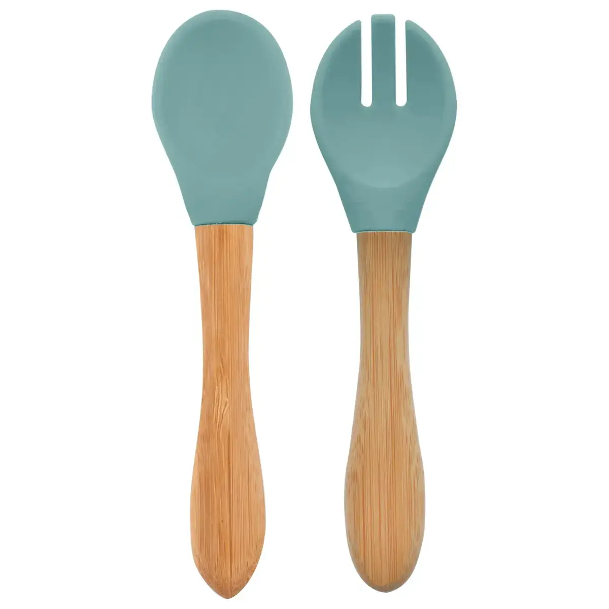 OiOi Mama Kaşığı + Çatal Aqua Green