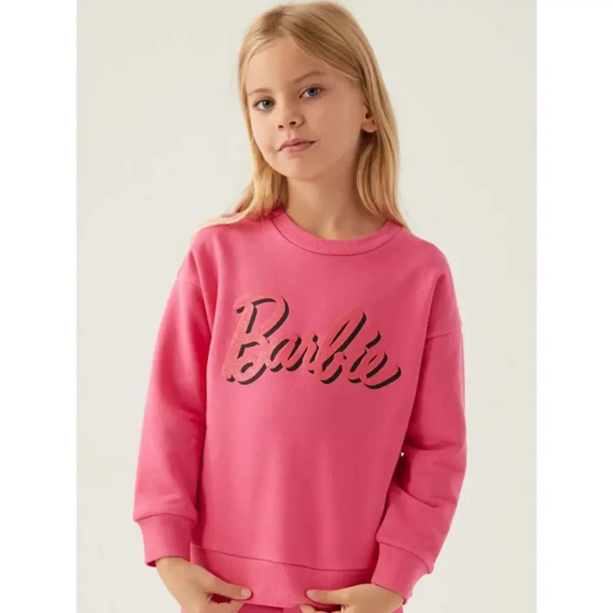 Barbie Sweatshirt Açık Fuşya Barbie Sweatshirt Açık Fuşya
