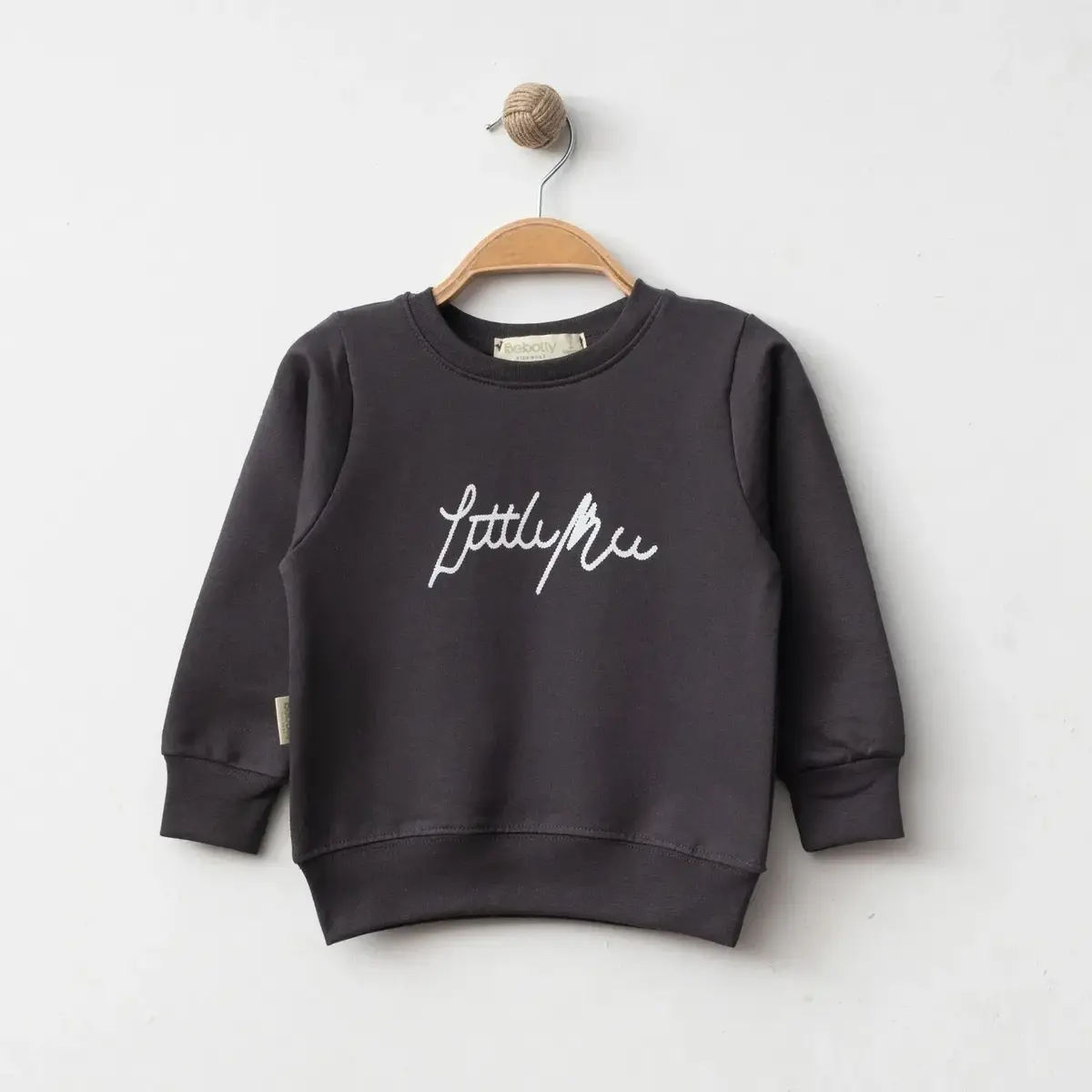 Bebolly Sweatshirt Littlimu Baskılı  Füme