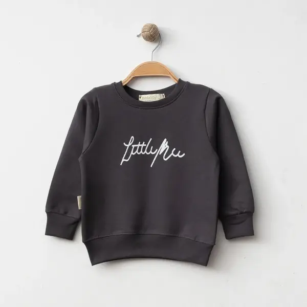 Bebolly Sweatshirt Littlimu Baskılı  Füme