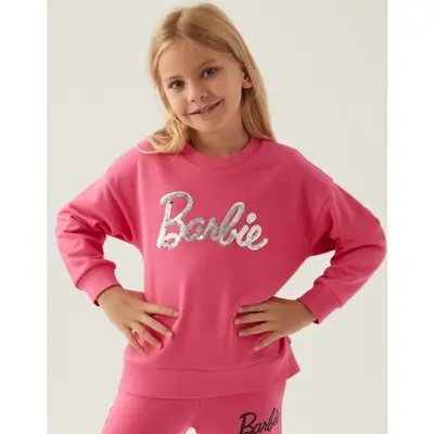 Barbie Sweatshirt Açık Fuşya