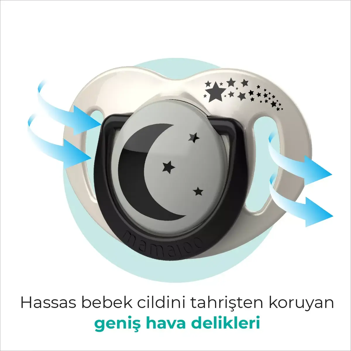 Mamajoo İkili Emzik & Sterilizasyon Saklama Kutusu Gece Gündüz 6+ Ay Pearl Black