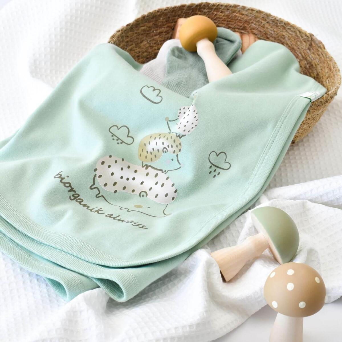 Bibaby Organik Battaniye Happy Always Yeşil