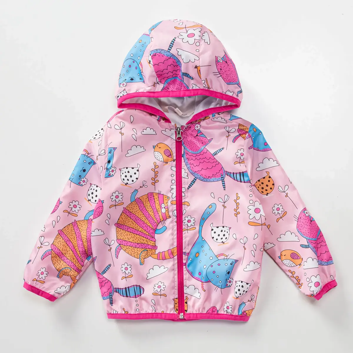 Midimod Yağmurluk Baskılı Pembe